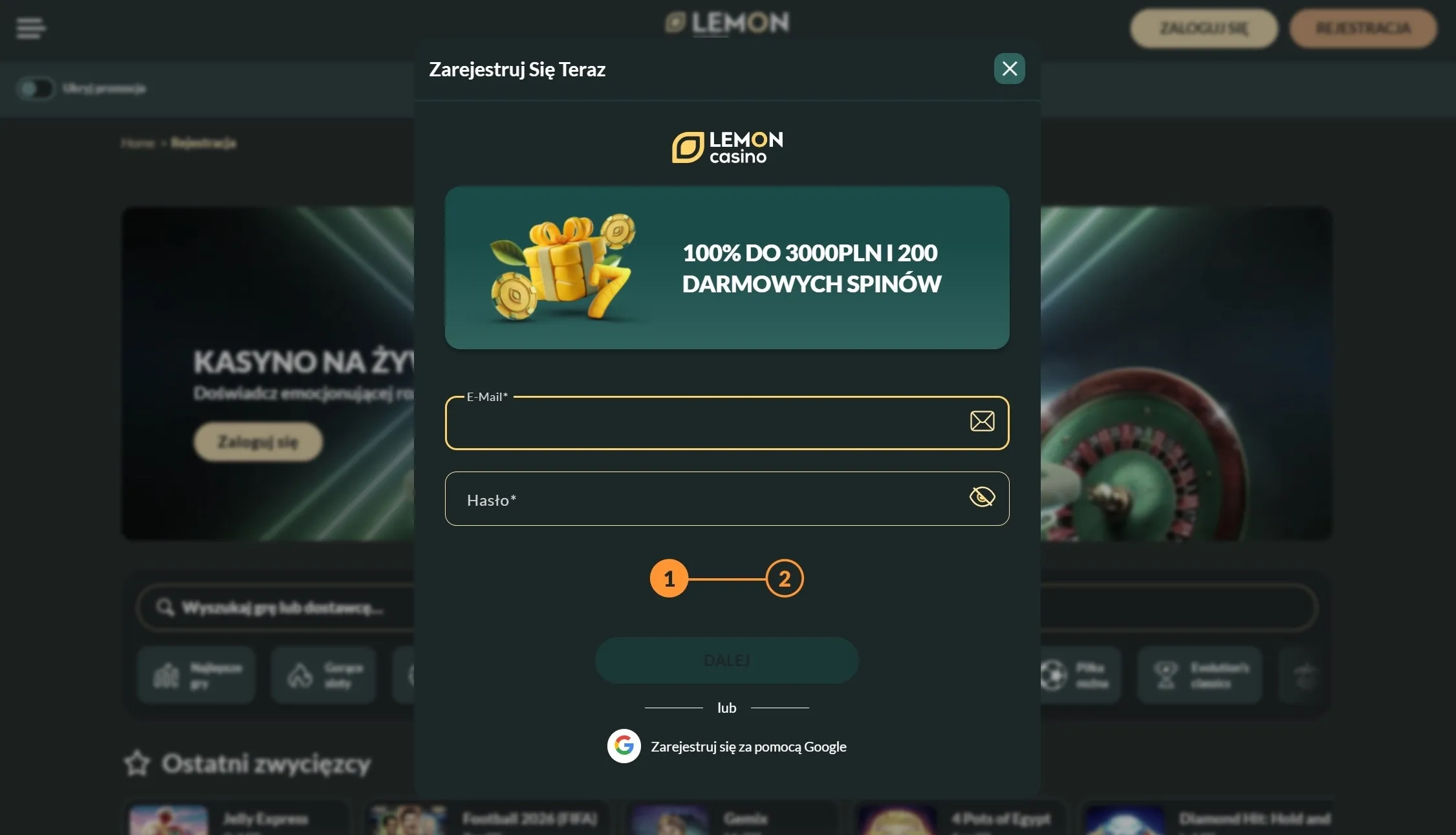 Rejestracja i Lemon Casino logowanie bez komplikacji